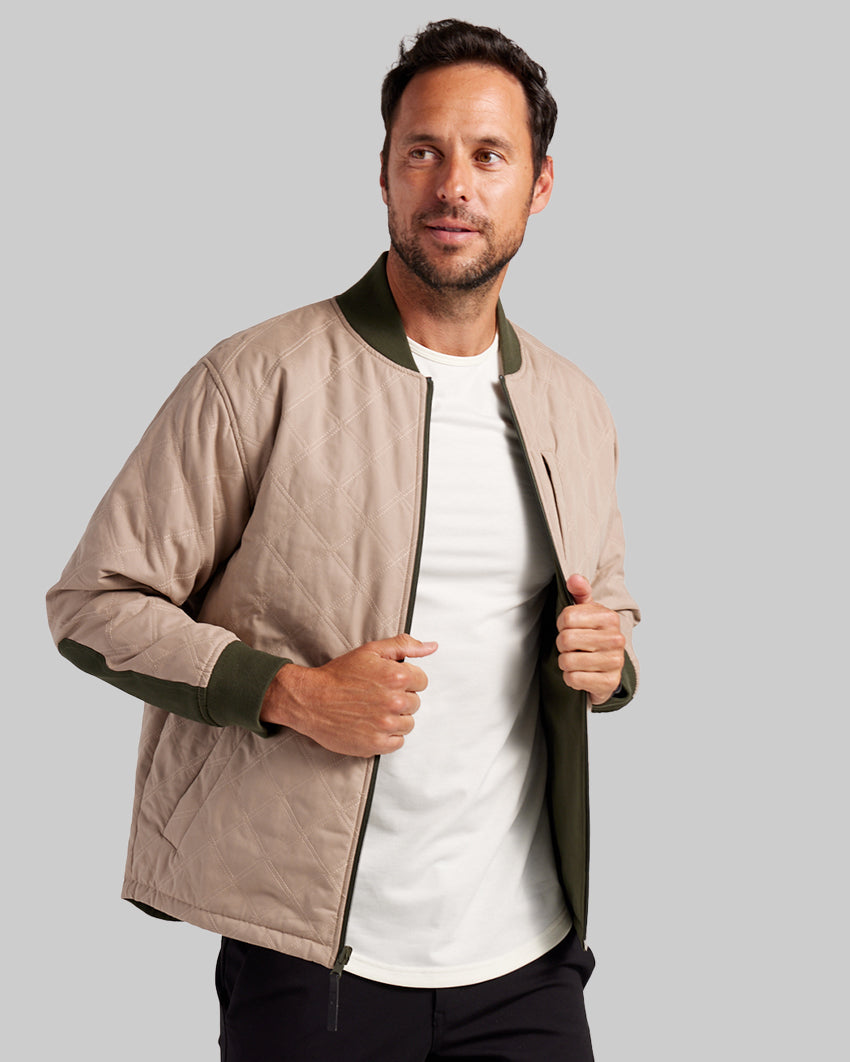 Quilted Bomber · Sand